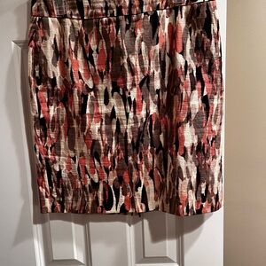 Ann Taylor Abstract Print Mini Pencil Skirt